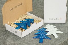Szklane drzewko ornament w kolorze niebieskim