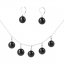 WAGA - Súprava sklenených šperkov čierna DOTS náhrdelník + náušnice SOU0803