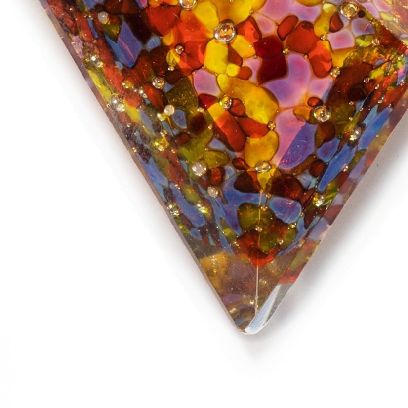 Cut amber glass jewel PRV0801