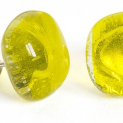 Szklane kolczyki żółte PUZETY N1804