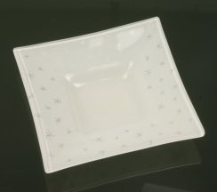 Szklany świecznik biały POLAR| 01 - gwiazdy