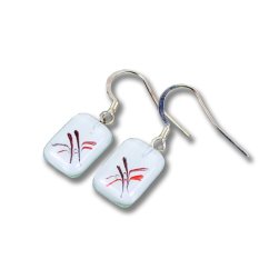 Glass earrings white CAROLINA N030