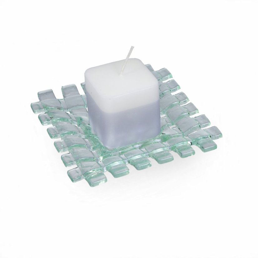 Glass clear candlestick CLARA with scented candle