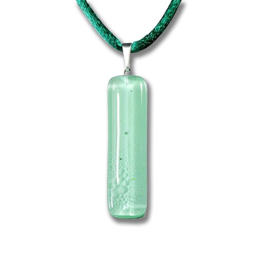 Glass pendant rectangular green P1405