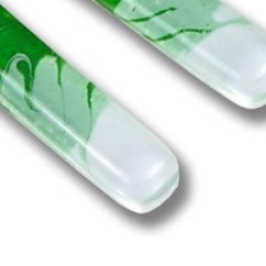 Green glass earrings DAISY N1407