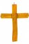 Sklenený kríž na stenu jantarový vrstvený