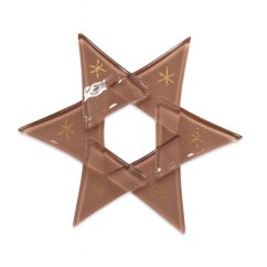 Bożonarodzeniowa szklana ozdobna gwiazda w kolorze brązowym mocha mousse
