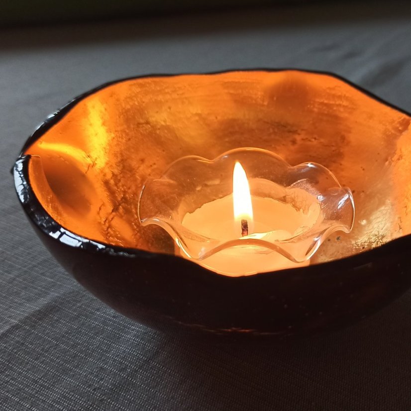 Luxury glass candlestick - silver