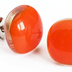 Skleněné náušnice oranžové PUZETY N1815