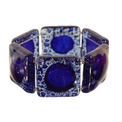 Szklana granatowa bransoletka 0304 - 3x3