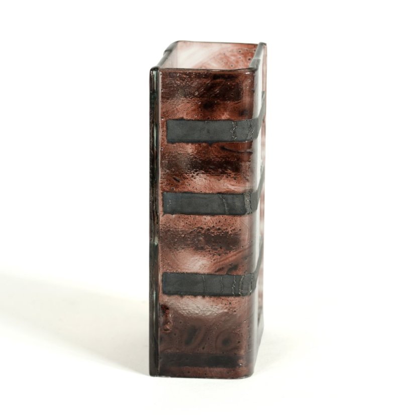 Small earthy brown Glass vase LAVA