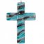 Turquoise-brown glass wall cross