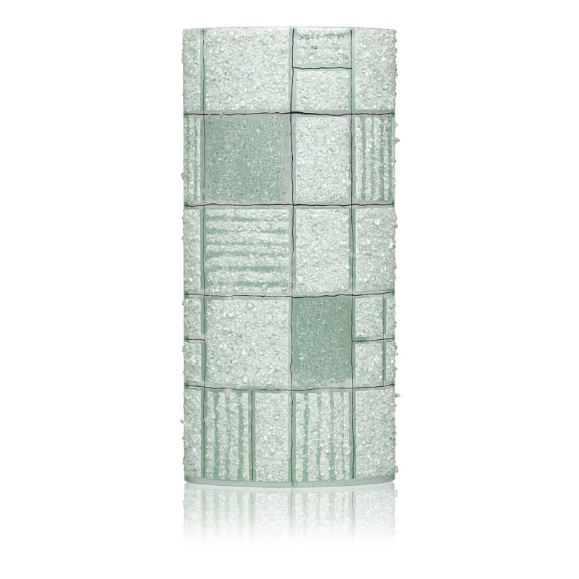 White glass vase CORAL KARO with platinum