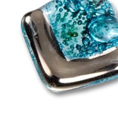 Sklenené náušnice PLATINUM tyrkysové NP0101