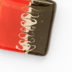 Glass pendant square red SARAH P0913