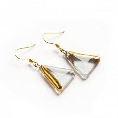 Zlatočiré skleněné náušnice - trojúhelník N5204