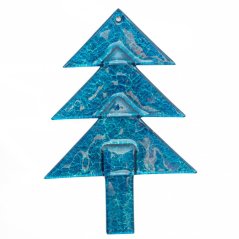 Szklane drzewko ornament w kolorze niebieskim