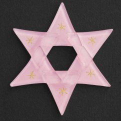 Christmas glass star pastel red