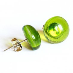 Light green glass earrings PUZETY N1801