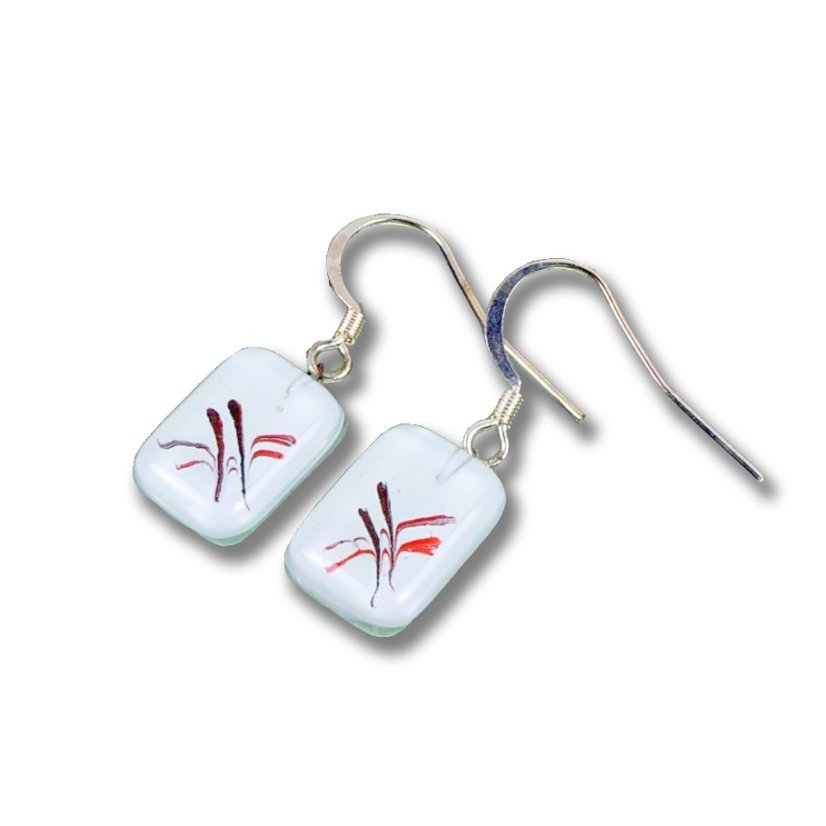 Glass earrings white CAROLINA N030