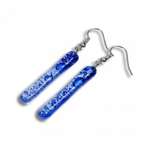 Dark blue glass earrings PARIS SLEV_N_038