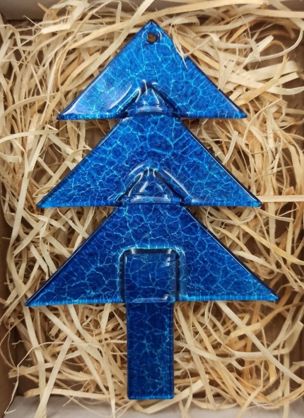 Christmas glass ornament tree blue