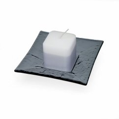Glass clear smoky candlestick with scented candle