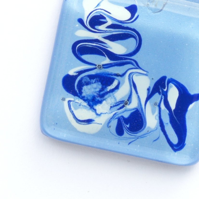 Glass pendant square blue P1010