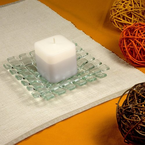 Glass clear candlestick CLARA with scented candle