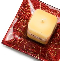Glass candlestick JUNE 03 with a candle – spirals