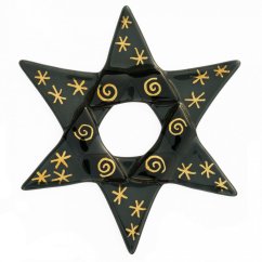 Christmas glass star black - gold line drawing