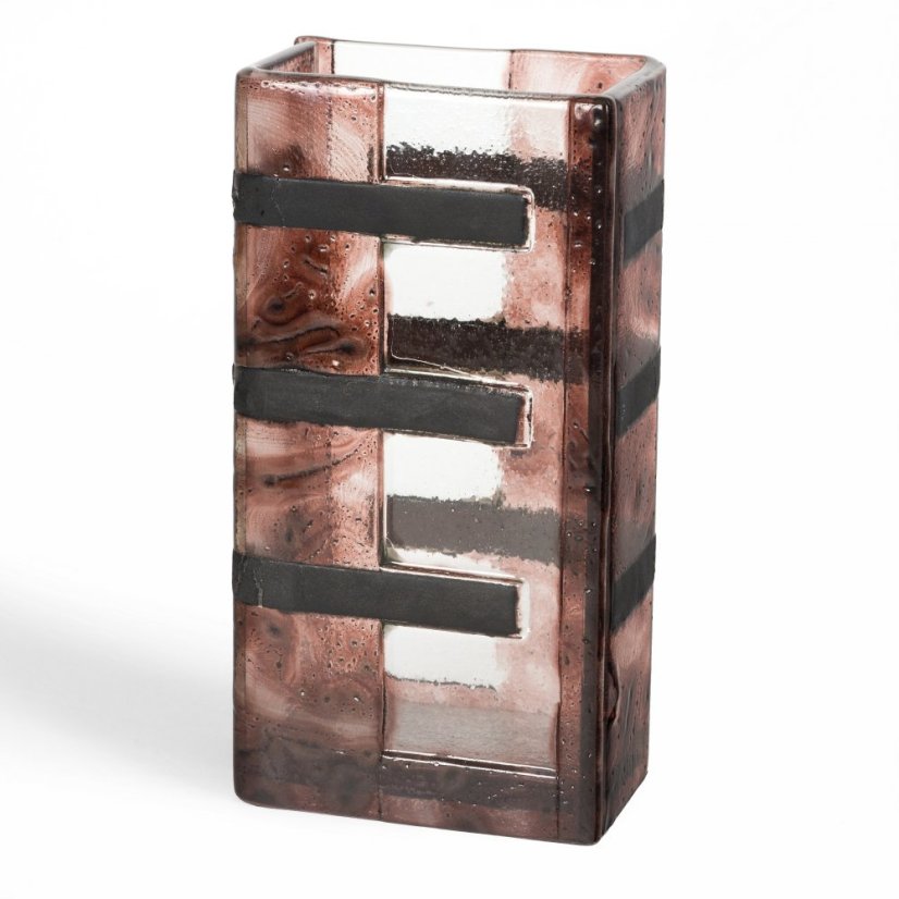 Small earthy brown Glass vase LAVA