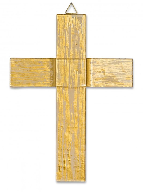 VINTAGE glass wall cross small