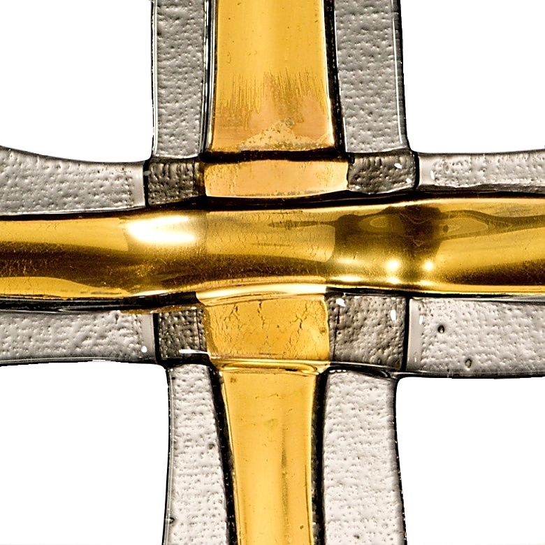 Gold layered glass wall cross