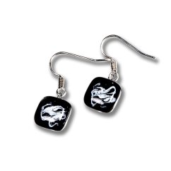 Glass earrings black KIM N0803