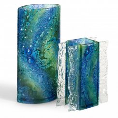 Szklany wazon niebiesko-zielony MADEIRA